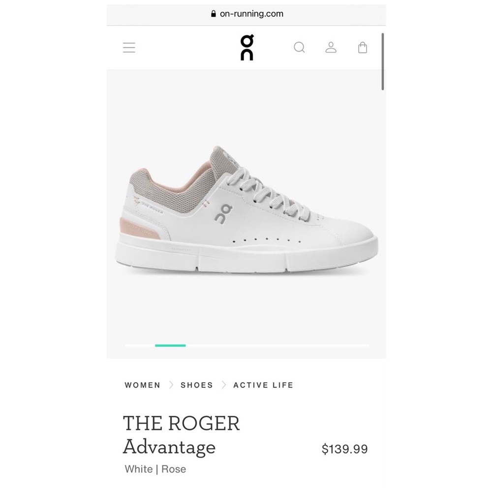 On Running The Roger Advantage White Rose Active Life Sneakers Shoes